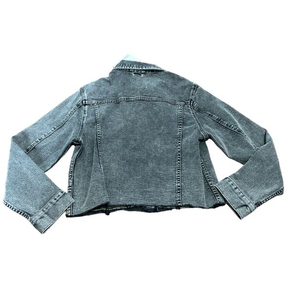 PISTOLA Trucker Jacket Womens S Gray/Black Denim Memento Long Sleeve Button NWT - Picture 2 of 9